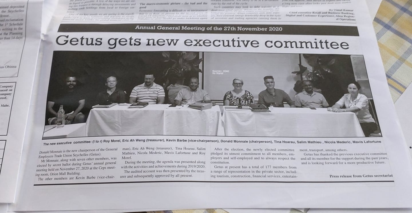 Newspaper coverage of the Getus executive committee election