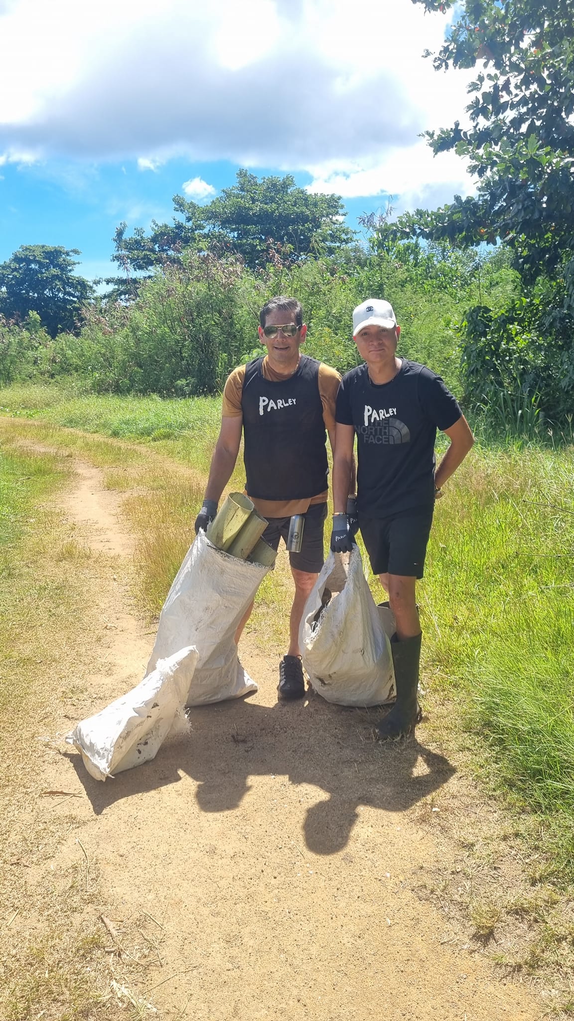 Salim Mathieu at a mangrove cleanup with Parley