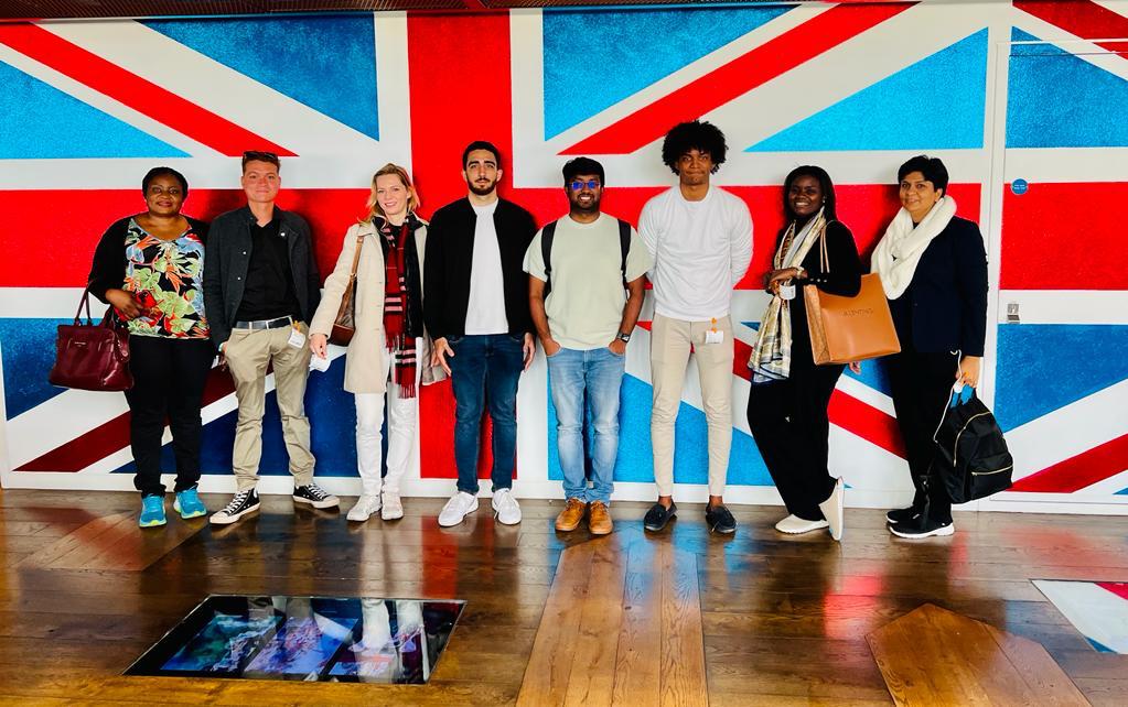 Salim Mathieu with an international delegation in London